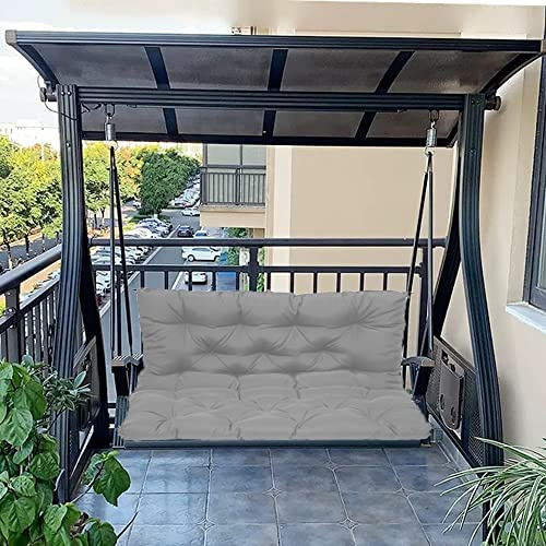 Waterproof 2 Seater Hollywood Swing Cushion Thickened Replacement Seat & Backrest Washable Grey for Patio Garden Hammock Ultimate Comfort