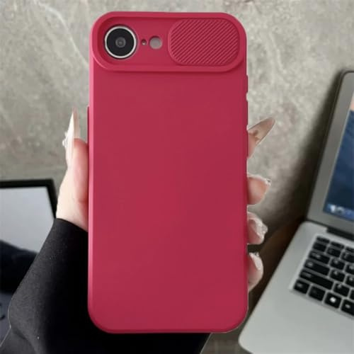 Custodia protettiva in silicone morbido con funzione slide per fotocamera per iPhone 16, 16e, 15, 14, 13, 12, 11 Pro Max Plus, X, Xs, Xr, SE, Mini, TPU, antiurto (per iPhone 11/Rosa)