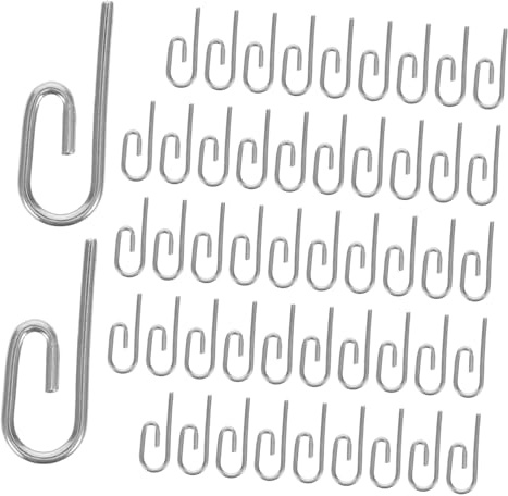 Levemolo 50 Piezas Ganchos Metálicos para Cortinas Resistentes sin Perforar Diseño para Deslizamiento Ganchos para Pliegues Reutilizables para Salón y Dormitorio