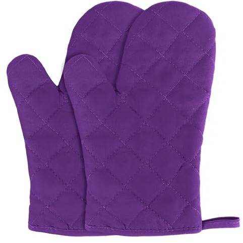 Wznnlt Oven Gloves Heat Resistant Oven Gloves Oven Mitt for Cooking, Frying, Baking Purple