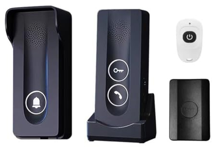 Janasiba Nouvelle Sonnette Extérieure Longue Distance 800 M Sans Fil Interphone de Porte Téléphone de Porte Déverrouillage Interphone Bidirectionnel 433 MHz A
