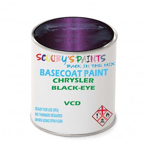 SCOOBYS PAINTS BACK IN THE MIX Paint Compatible With Chrysler Black-Eye Vcd Basecoat Rfu Ready For Use - spray Automotive Colour (2.5 Litres)