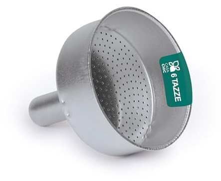 LifeChic Filtro embudo para cafetera Moka 6 tazas, recambio universal para moka expreso, accesorio para café