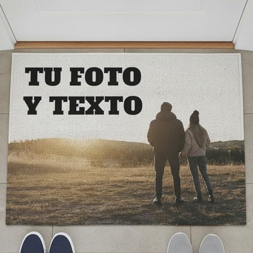 LolaPix Felpudo Entrada Casa Personalizado. Alfombra Puerta Entrada Antideslizante. Apto para Lavadora. Felpudos Personalizados Originales. Impresión Completa e Integrada. Tapete/Felpudo Casa 70x50cm