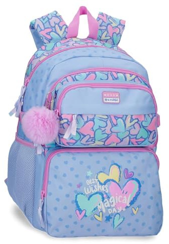 MOVOM Best Wishes Violet Sac à Dos Scolaire Double Compartiment 32x45x19 cm Polyester 27.4L