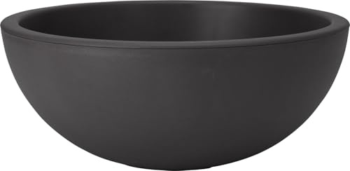 mucHome Pflanzschale Kunststoff rund Ø 39 cm, Blumenkübel für Garten, Terrasse und Balkon Pflanz Topf Schale, Übertopf rund für Innen- und Außenbereich (Anthrazit)