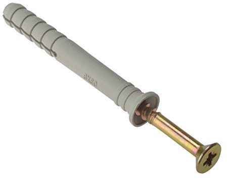 ForgeFix Hammer Fixings | M10 x 135mm | Nylon Plug, Zinc Yellow Passivated Screw | Bag 10