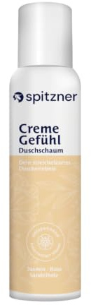 Spitzner CremeGefühl Duschschaum | Jasmin, Rose, Sandelholz | dermatologisch getestet, Hautfreundlicher pH-Wert | frei von Parabenen, Slikonen, Mikroplastik | Ohne Paraffin und Mineralöle | Vegan