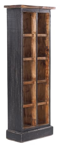 CD & BÜCHERREGAL NATURE | 94x36x17 cm, natur schwarz | Holzregal