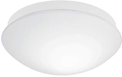EGLO Deckenlampe Bari-M, Deckenleuchte mit Bewegungsmelder und Tageslichtsensor, Badezimmer Lampe aus Glas und Kunststoff in Weiß, Flurlampe Decke mit E27 Fassung, IP44