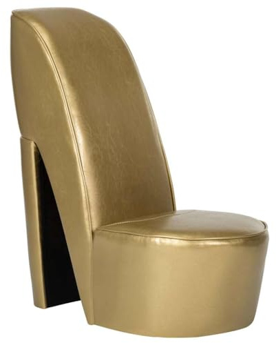vidaXL Stuhl in Stöckelschuh-Form Golden Kunstleder