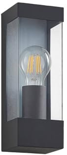 Outdoor Wall Light 'Tilian' dimmable (Modern) in Black Made of Stainless Steel (1 Light Source, E27) from Lindby | Wall lamp for Exterior/Interior Walls, House, Terrace und Balcony