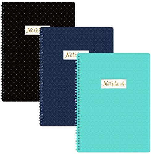 A4-Notizbücher/Notizblöcke - A4-Notizbuch mit 3er-Packung und Premium-Papier, drahtgebunden, 29,6 x 23 cm, weicher Ring, leicht abreißbar, College-Tagebuch