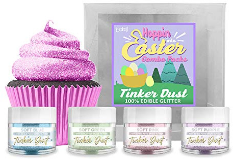 Bakell - Holiday Tinker Dust Combo Packs (5g Jars) | Edible Glitter Powder for Cake Decorating and Drinks (4, Easter Colors - A)