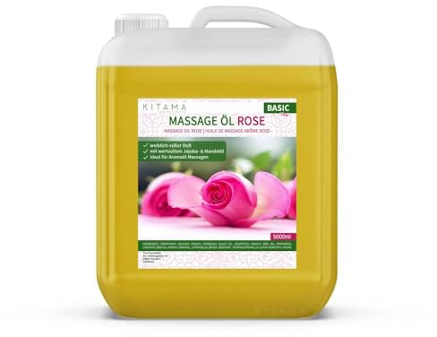 Kitama Huile de Massage aromatique Rose 5000ml 5-litres pour massage thaï bien-être physiothérapie spa wellness