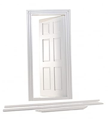 Dolls House White 6 Panel Interior Door Miniature Builders DIY Accessory 1:12