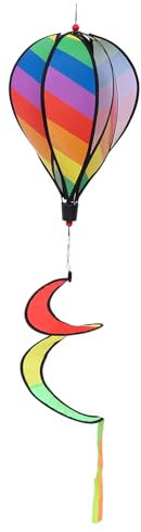 Happyyami Windspiel Heißluftballon Windmühle Windfahne Windrad Windmobile Hängend Rainbow Ballon Spirale Vogelabwehr Vogelschutz Vogelschreck für Indoor Outdoor Hof Terrasse Dekoration