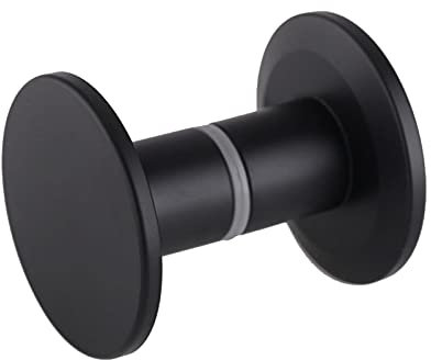 HYEYXKK Duschtürknopf Türgriff-Sets Moderner Türknauf aus Glas | Knopf drücken Scheunentor ziehen | Edelstahl-Duschkabinen-Türgriff mit Hardware-Zubehör (Farbe : Schwarz)