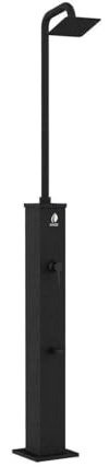 Sined Dino Ducha Solar de Exterior con Base de PVC y Tubo de Acero, Negro