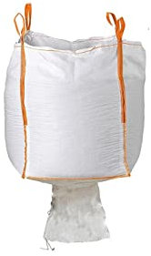 5x Discharge Spout Builders Bags - Tonne Bags | 90x90x90cm| 1,0 Tonne | Garden Bags heavy duty with handles | Garden stones bulk bags | Dumpy Bags | 1 ton bag