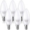 Plusluck E14 LED, E14 LED Warmweiss, Glühbirne E14 6W 600 Lumens, Ersetzt 60W Birne, C37 E14 LED Lampen Kerze, Warmweiß 3000K, 240° Leuchtmittel E14, Nicht Dimmbar, 6er Pack
