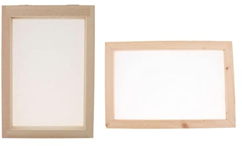 pistro 2 Stück/Größen, antiker Papierherstellungsrahmen, Bildschirmnetzform, DIY-Papier-Kit für handgefertigtes Papier für Erwachsene, Kinder, J