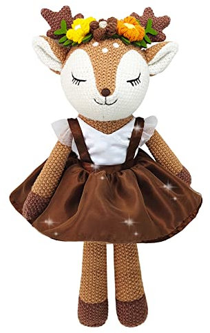 JUSTQUNSEEN Das Einhorn ist gefüllt mit kuschelpuppen und Flauschigen ballettpuppen und einhörnern für mädchen und einhörnern für mädchen und den Geburtstag der Kinder (braun)