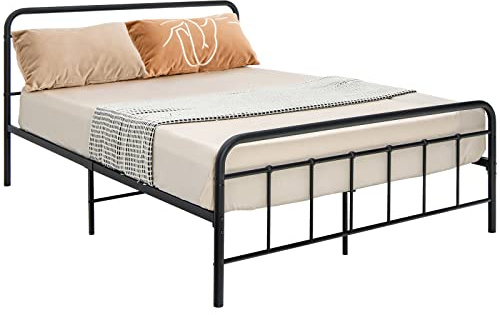 GIANTEX Bettgestell Bettrahmen für 160x200 cm Matratze, Metallbett mit Lattenrost, Doppelbett Metall mit Kopfteil & Fußteil, Stauraum unter dem Bett, Jugendbett Modern Plattformbett (208x164x101 cm)
