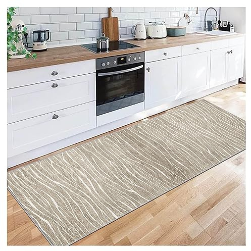 Siunwdiy Beige Tapis Cuisine Devant Evier 40X120CM Tapis De Couloir Lavable Antiderapant Long Absorbant Moderne Motifs Géométriques Tapis De Salon Chambre Géométrie