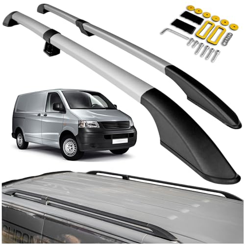CHROMEMASTER Dachreling Dachträger Kompatibel mit VW T5 Transporter Long 2003-2015 | Zur Befestigung der Dachgepäckträger, Dachboxen oder Dachfahrradträger | Robuste Konstruktion aus Alu