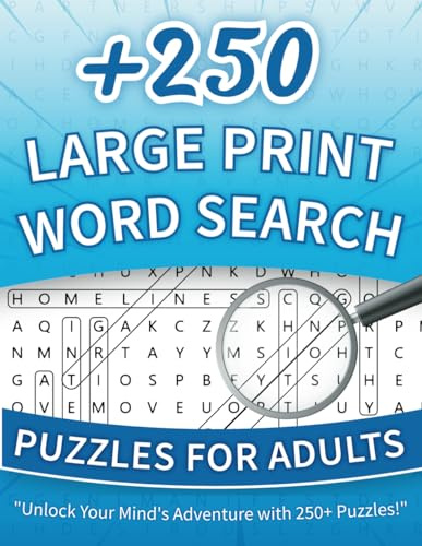 New 250+ Large Print Word Search Puzzles for Adults:: Word Search Book for Adults Large Print with a Huge Supply of Puzzles Paperback – Large Print