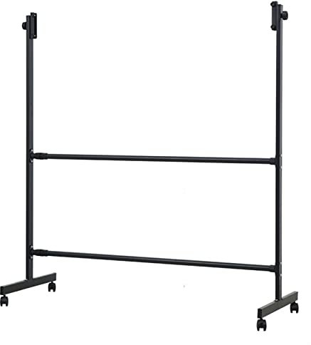 DLAZUM Rollender trocken abwischbarer Tafelständer, universelle bewegliche Schwarze Metallhalterung für Whiteboard, Tafel, Pinnwand, Winkel höhenverstellbar