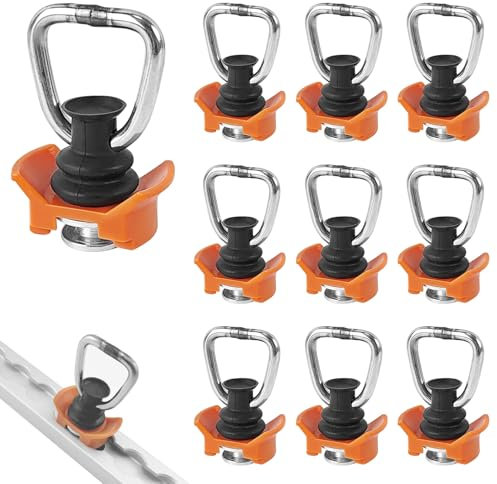 10 Stück Airlineschiene Zubehör, Edelstahl Endfitting für Airlineschiene Fitting, Zurrring für Airlineschiene Belastbarkeit 800 daN/kg, für Airlineschine und Zurrschienen