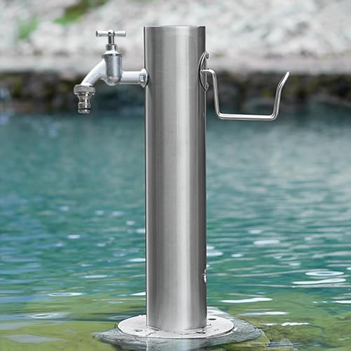 Generico Fontana A Colonna In Acciaio Inox Multifunzione Fontana Da Giardino Per Esterno Fontanella A Colonna Moderna In Acciaio Acciaio Inox Colonna D'Acqua Da Giardino,04,20.5 * 50CM