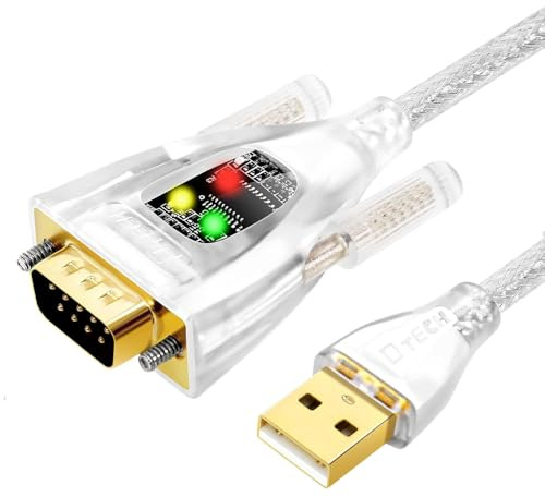 DTECH USB zu Serial Adapter 2m Features FTDI Chip FT231 Chipset | DB9 9 Pin RS232 zu USB Kabel Unterstützung Windows 11 10 8 XP Mac OS Linux