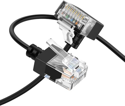 Thzzhnno Cat6A Ethernet Kabel 90 Grad nach oben Abgewinkelt 2M, Cat6 RJ45 Ethernet Patch LAN kabel bis zu Hochgeschwindigkeit, 10Gbit/s, 550MHz, für PC, Router, Drucker, Modem