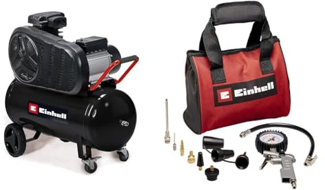 Einhell Kompressor TE-AC 430/50/10 (3000 W, max. 10 bar, 50 L Tank, 430 l/min Ansaugleistung, Motordrehzahl 2850 min^-1, Druckminderer, Manometer, Schnellkupplung)