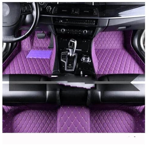 rutschfeste Fussmatten Auto-Matten Für Peugeot Für 3008 P84 2017~2023 Leder-Bodenmatten-Teppiche Schutzpolster Teppiche Innenteile Autozubehör 2018 2019 Automatten(Lila)