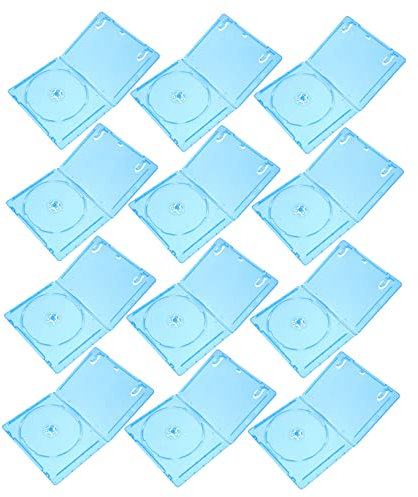 Custodia in Plastica per Cd/dvd, 12 Pezzi, Contenitore Rettangolare