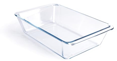 Djup klar bakform, rektangulär bakform av härdat glas, den största ugnsformen. -3,5 liter