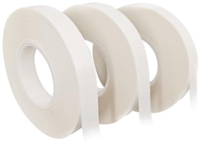 Juego de 3 rollos de cinta para floristerías de papel crepé, para envolver flores, arreglos florales (blanco)