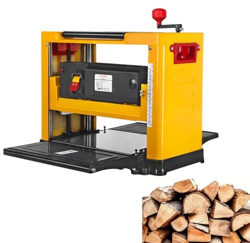 ZHJOPP Cepilladora eléctrica para carpintería de 13 Pulgadas, cepilladora de Madera de sobremesa con Banco de Trabajo y Escala de tamaño Doble, Velocidad, Corte Ajustable