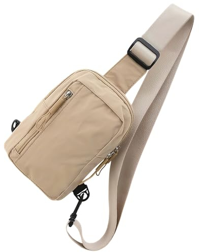 HAUMAUH Brustbeutel Damen Herren Brusttasche Klein - Umhängetasche Umhängetaschen Schultertasche Crossbody – Arbeitsweg Reisen Festival-Begleiter (Khaki)