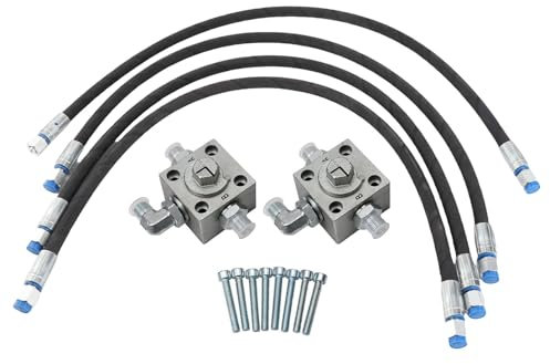 2PCS Drei-Wege-Umleitungsventile mit Schnellanschluss 31-Zoll-Flexschlauch für 1-2 Tonnen chinesische Minibagger, ohne Hydraulikanschluss
