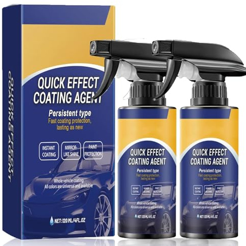 Quick Effect Keramik-Beschichtung für Autos | Hochwirksame Spray-Reparatur gegen Kratzer & Abnutzung | Langzeitschutz mit Glanzeffekt | Aufhellende Versiegelung für Lack | Einfache Anwendung (2 Stück)