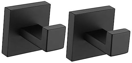 Ipetboom 2 pezzi Ganci Parete Moderni Acciaio Inossidabile da Ganci Appendini per Asciugamani e Cappotti Design Nero per Bagno Cucina e Ingresso