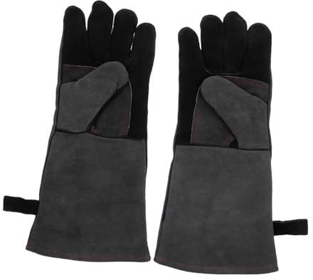 HAMPPLIES Hitzebeständige Grillhandschuhe aus mit Rutschfester Oberfläche Schwere Isolierung Feuerfeste Kochhandschuhe für Ofen Grill und Herd Langlebig und Hitzebeständig Herren und Damen