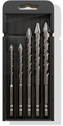 CSOOM 5PCS Kreuz Exzentrisches Bohrbohr Set, Sechseck-Griff-Fliesen-Bohrsatz, professionelle Mauerwerk-Bohrsatz, geeignet für Ziegel/Marmor/Granit/Kunststoff/Zement/Holz/Fliesen usw