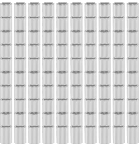 VALICLUD 100 piezas Manguitos de Aluminio para Cable de Doble Orificio Forma de Resistentes y Ligeros Accesorios para Fijación y Transporte de Cables de Alambre