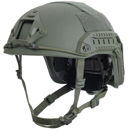 FAST NIJ IIIA Casco tattico protettivo UHMW-PE da uomo - Copricapo leggero verde militare con sospensione OCC-DIAL stile Wendy, vestibilità regolabile per circonferenza della testa 55-62 cm